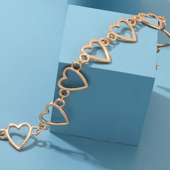**OSANNA* Gold Hollow Heart Shape Chain Bracelet - Picture 5 of 7